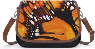 Generic Monarch Butterfly Wings Small Womens Crossbody Bags Shoulder Handbag with Adjustable Strap for Travel