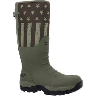 Georgia Boot Mens Gbr Rubber Pull-On Work Boot In Dark Green