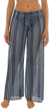 BECCA by Rebecca Virtue Seaside Side Slit Cover-Up Pants in Lapis Multi at Nordstrom, Size Medium