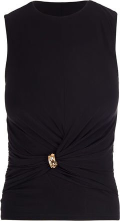 Elisabetta Franchi Jersey Top With Jewel Detail