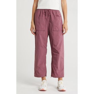 Free People Fly By Night Water Resistant Crop Track Pants in Clove at Nordstrom Rack, Size Medium