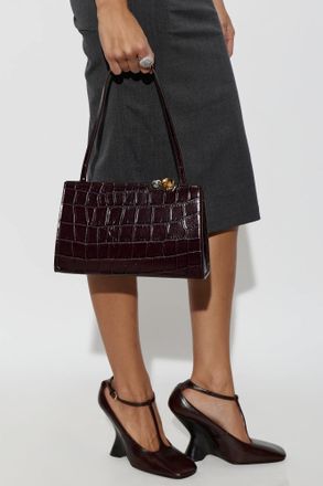 Jacquemus Leather Bag Salon, Womens, Burgundy