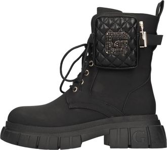Ga&euml;lle Paris Eco-leren Enkelboots - Dames - Veterlaarzen - Zwart - 38 EU - Leer - Schoenen