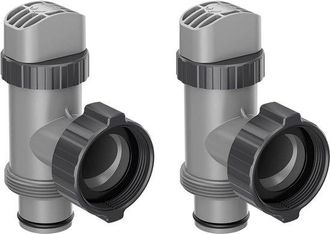 OEM V&aacute;lvula De Pist&oacute;n Para Pala De Piscina Con Juntas Y Tuercas - Repuesto Universal Para Piscinas Elevadas (2 Piezas, Gris)