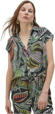 Lola Casademunt Tropical Print Blouse - Dames - Blouses - Zwart - XL - Overhemden