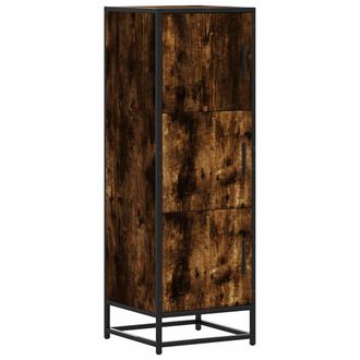 vidaXL Aparador Alto Madera De Ingenier&iacute;a Y Metal 35,5x35x106,5 Cm Vidaxl