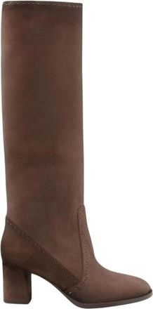 Santoni Andy-65Sig Laarzen - Dames - Laarzen met Hak - Bruin - 37 1/2 EU - Leer - Schoenen