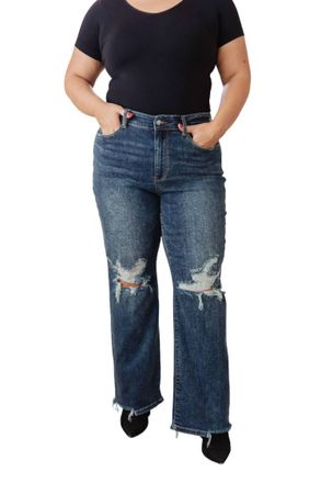 Judy Blue High Rise 90s Straight Jeans In Dark Wash