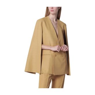 Alberta Ferretti Alberta Ferretti, Blazers, female, Beige, Size: XS Open-sleeve Jacket in Fluid Viscose