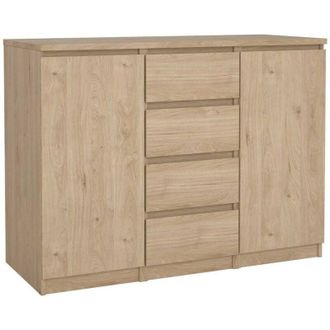 Dmora Credenza Angelika, Buffet da soggiorno, Madia da salotto, Dispensa da cucina, 121x50 h91 cm, Rovere - Dmora