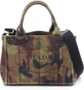 Prada Black Khaki Canvas Tote Bag (Pre-Owned)