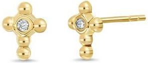 Bony Levy Icon 18K Yellow Gold Diamond Cross Stud Earrings at Nordstrom Rack