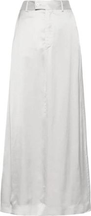 Maison Margiela Wikkel Maxi Rok - Dames - Maxi Rokken - Grijs - XS - Leer - Rokken