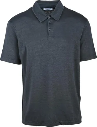 Wool & Co Grey Linen-Blend Stretch Polo Shirt
