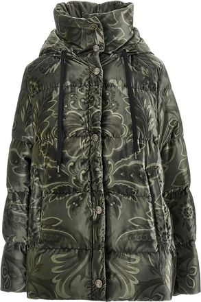 Etro Giacca a fantasia con cappuccio - Verde