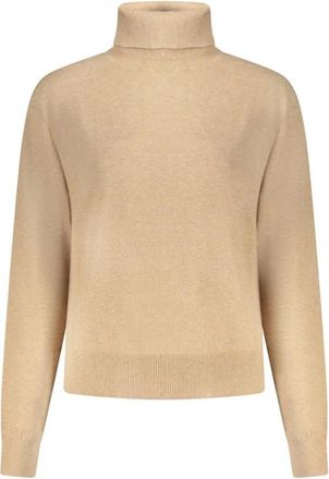 Pepe Jeans London Truien & Vesten, Dames, Beige, L, Katoen, Cotton Turtleneck Sweater