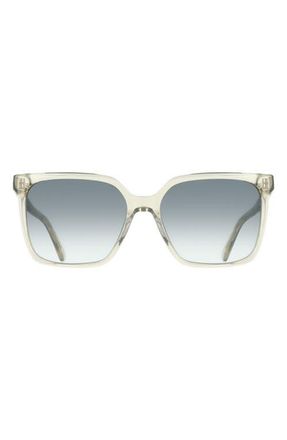 Ferragamo 57mm Rectangle Sunglasses in Transparent Sage at Nordstrom