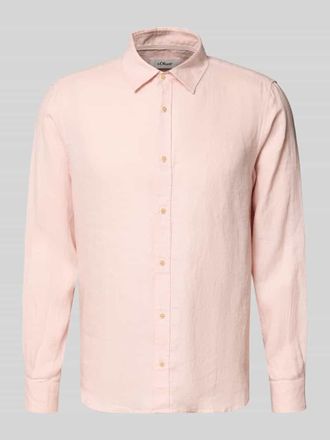 s.Oliver Red Label Regular Fit Freizeithemd aus reinem Leinen in Rosa, Gr&ouml;&szlig;e XXL