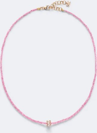Suzanne Kalan Infinite 18kt rose gold beaded necklace with spinels and diamonds