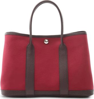 Hermès 2021 Garden Party TPM tote bag - women - Fabric/Calf Leather - One Size - Red