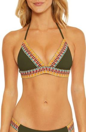 BECCA by Rebecca Virtue Delilah Triangle Bikini Top in Cactus at Nordstrom Rack, Size Small