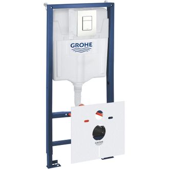 GROHE Pack Bastidor Inodoro Rapid Sl + Placa De Accionamiento Skate Cosmopolitan Blanco Alpino + Fijaciones + Set Aislamiento (3852800 - Grohe