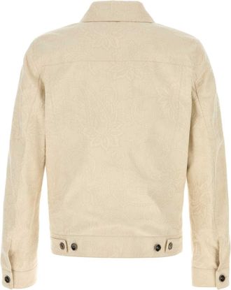 Etro Mens Stretch Denim Jacket Beige Cotton Elastane