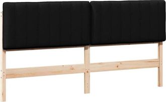 vidaXL Cabecero Tapizado Marr&oacute;n Y Negro 200 Cm Madera De Pino Macizo Vidaxl