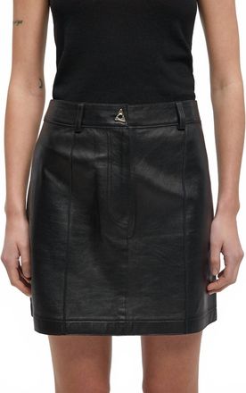 &Aacute;eron Rudens Leather Mini Skirt In Black