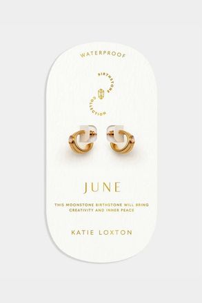 Katie Loxton June Waterproof Gold Birthstone Hoop Earrings at Nordstrom