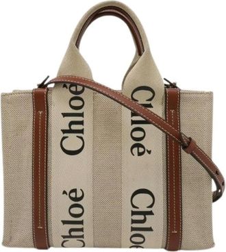Chlo&eacute; Pre-owned Tote Bags, female, Beige, Size: ONE SIZE Pre-owned Woody 2way Bag