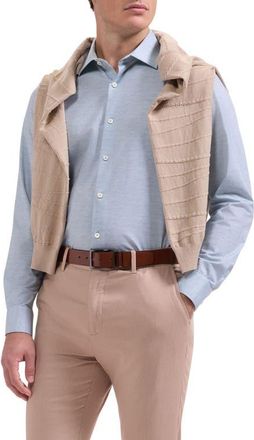 Bugatchi James OoohCotton Space Dye Button-Up Shirt in Seafoam at Nordstrom, Size Xxx-Large