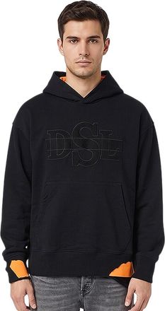 Diesel Black Relaxed Logo Hoodie