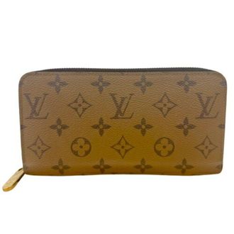 Louis Vuitton Monogram Reverse Brown Leather Long Wallet (Bi-Fold) (Pre-Owned)