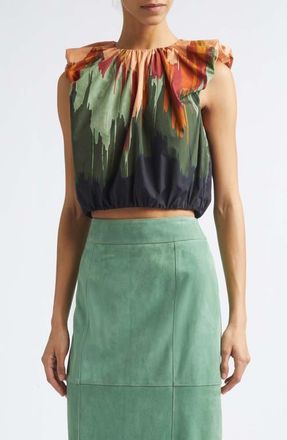Ulla Johnson Gracie Cotton Crop Top in Agate at Nordstrom, Size 10