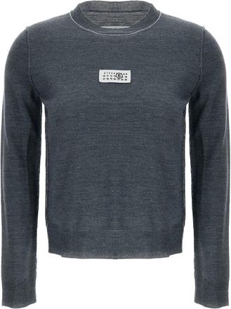 Maison Margiela Jersey de cuello redondo fino - Knitwear - Mujer - Gris - S