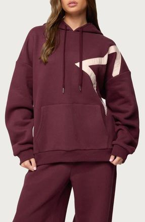 Edikted Starly Oversize Hoodie in Burgundy at Nordstrom, Size X-Large