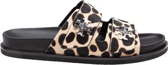 Tory Burch Turnlock Sport Slide - Dames - Sandalen - Veelkleurig - 36 EU - Leer - Schoenen