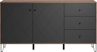 ebuy24 Aparador con 2 puertas y 3 cajones l183 cm - Gris marengo