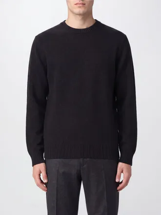KANGRA Maglia girocollo in misto lana e cashmere con finiture a costine