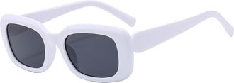 Generic Small Frame Mens Outdoor Sunglasses Commuter Womens Sports Vacation Sun Glasses(White)