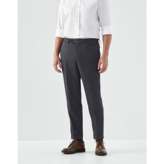 Brunello Cucinelli MenS Dark Grey Wool Trousers, Size 40