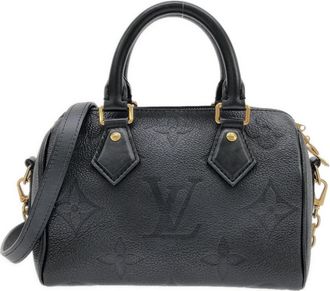 Louis Vuitton Black Leather Boston Bag (Pre-Owned)