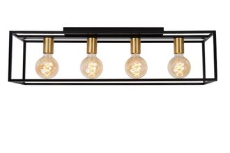 Lucide RUBEN Dimmable Stylish Indoor Decor Bar Flush Ceiling Light 4xE27 in Black