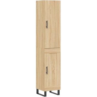 vidaXL Vidaxl - Aparador de madera contrachapada roble Sonoma 34,5x34x180 cm