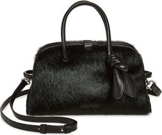 Jacquemus Le Petit Turismo Genuine Calf Hair Crossbody Bag in Black 990 at Nordstrom