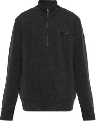 Moncler Truien & Vesten, Heren, Grijs, M, Wol, Wol trui met zak