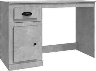 vidaXL Vidaxl - Desk with Drawer Concrete Grey 115x50x75 cm Engineered Wood