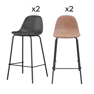Rendez-Vous D&eacute;co Pack de 4 sillas para isla central topo y gris/negro 65 cm