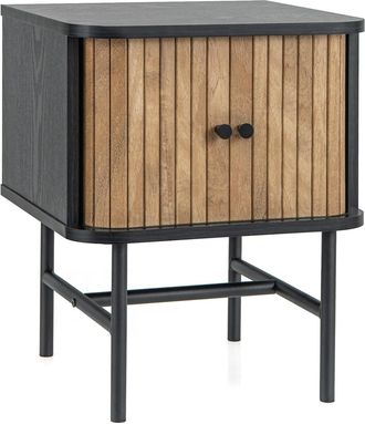 Costway Costway Mesitas De Noche Con Puertas Correderas, Mesillas De Noche Dormitorio Con Gabinete De Almacenamiento, Mesa Auxiliar Con Patas De Metal, 40 X 3